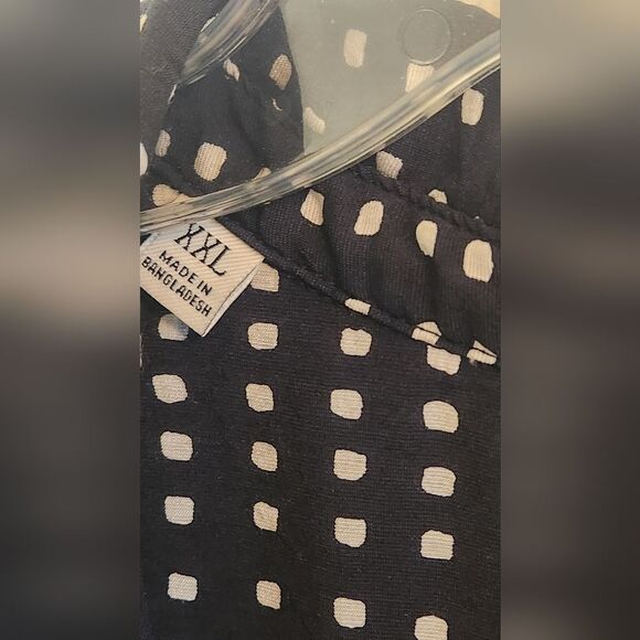 Jachs Girlfriend XXL Black White Shrtslv Polka Dots  Button Down Women Shirt - Picture 4 of 8